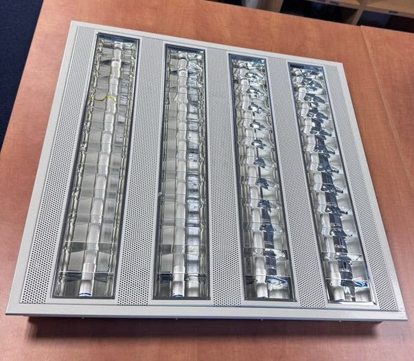 12x Lichtbakken met TL5 lampen, 60x60cm - Gebruikt, Wit, G13 (TL), Modern, Ophalen