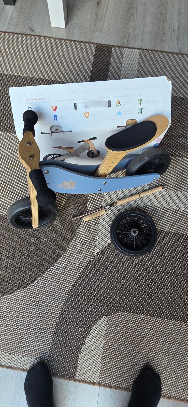 Kinderfeets Tiny Tot PLUS Loopfiets/Loopwagen - Slate Blue, Ophalen, Gebruikt, Loopfiets