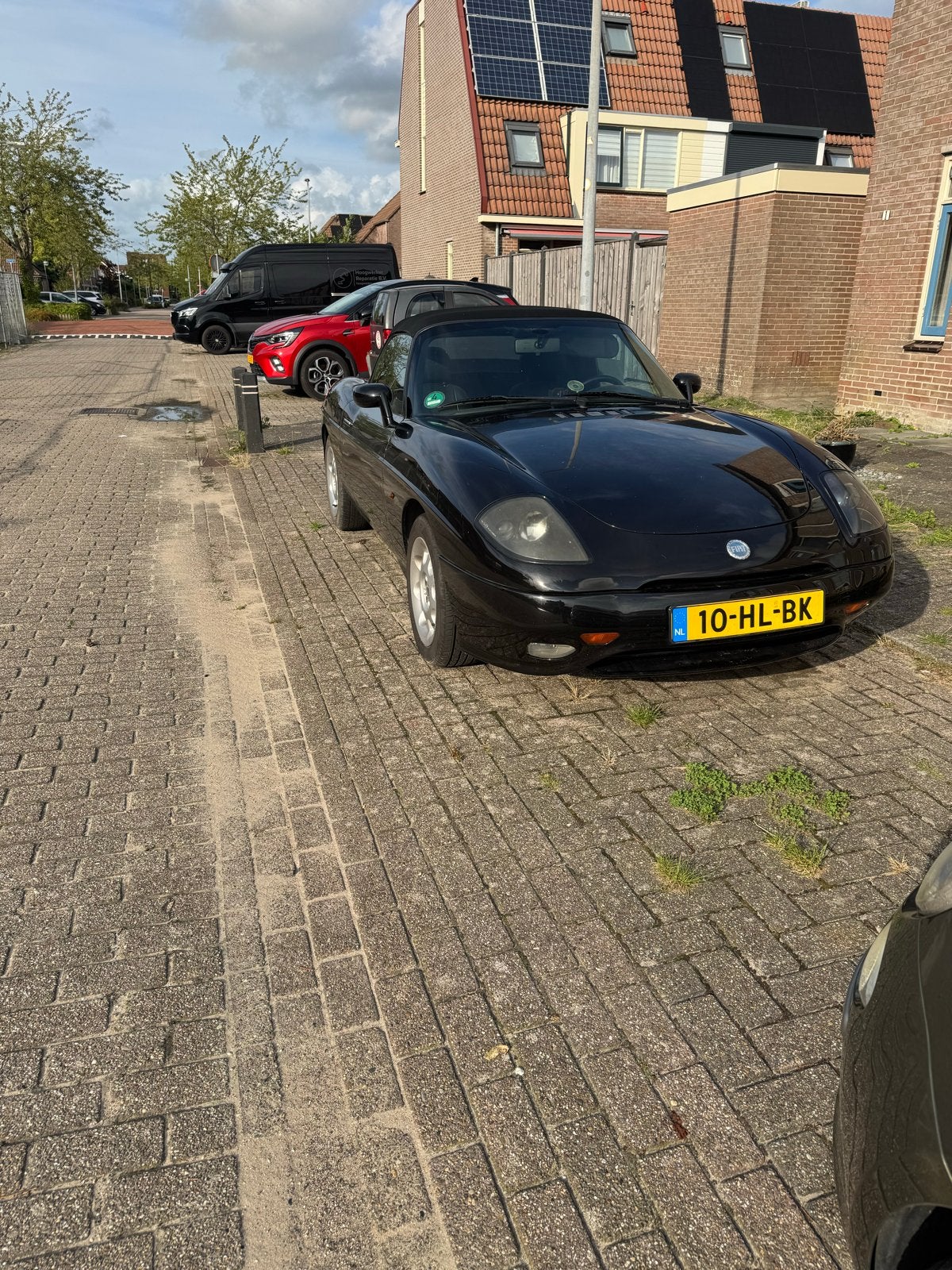 Fiat Barchetta 1.8 16V 2001 Zwart, Auto's, Fiat, Voorwielaandrijving, 450 kg, 40 €/maand, 4 cilinders