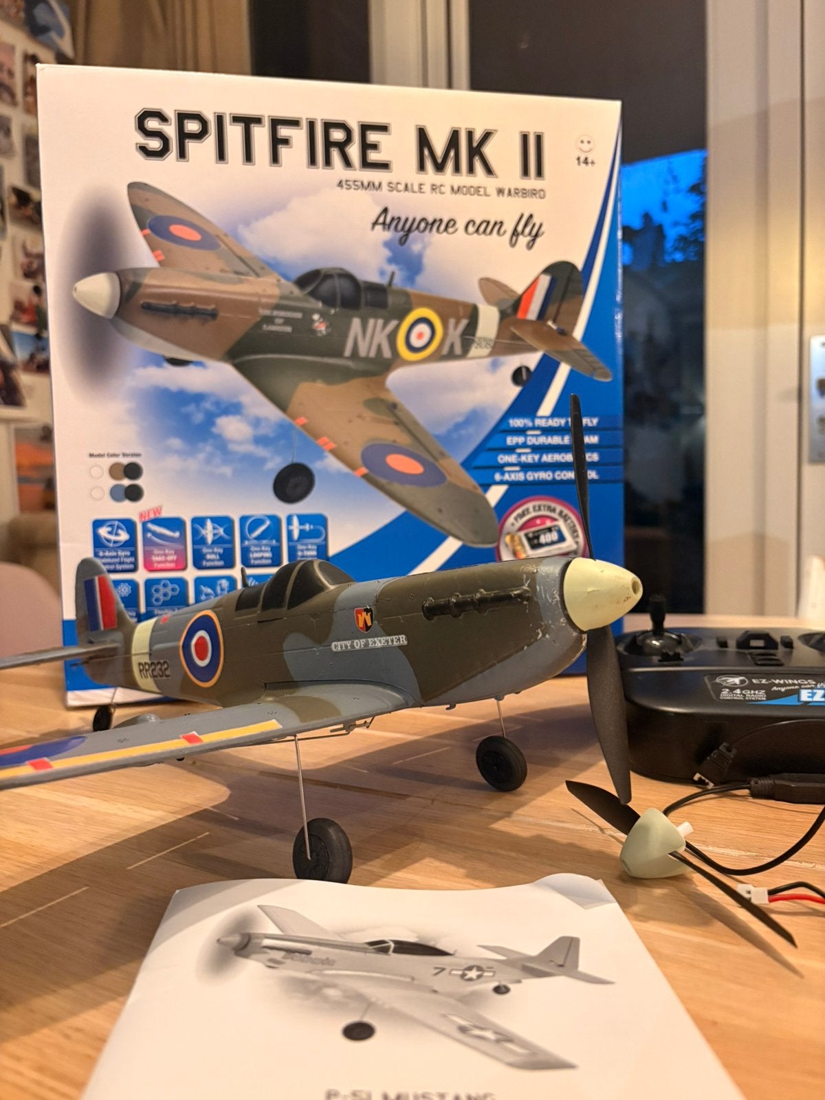 EZ-Wings Mini Spitfire MK II RTF - 450mm - Incl. 2 accu's, Ophalen of Verzenden, Zo goed als nieuw