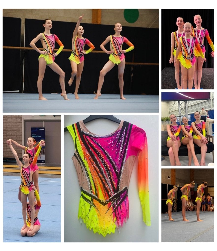 Prachtige Acropakjes Trio, Meerkleurig, Ophalen of Verzenden, Zo goed als nieuw, Turnpak(je)