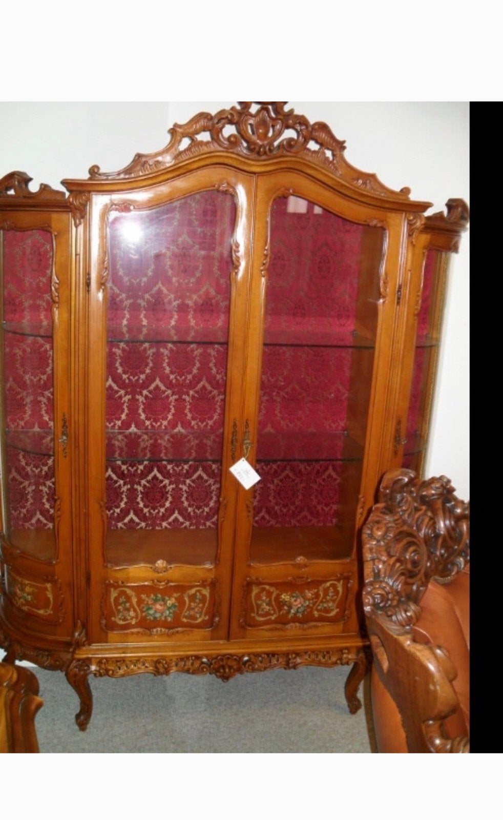 Prachtige barok vitrinekast, Antiek en Kunst, Antiek | Meubels | Kasten, Ophalen of Verzenden