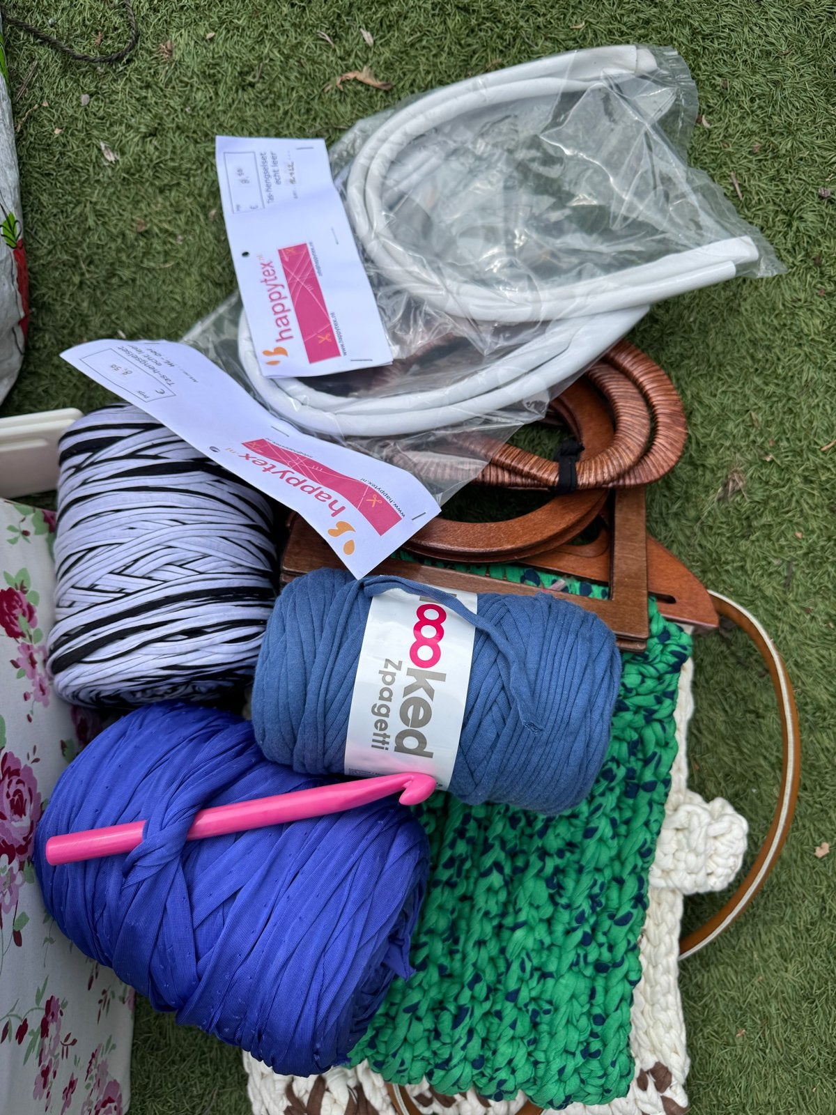 Groot pakket Zpagetti garen en accessoires, Ophalen, Zo goed als nieuw, Breien of Haken, Wol of Garen