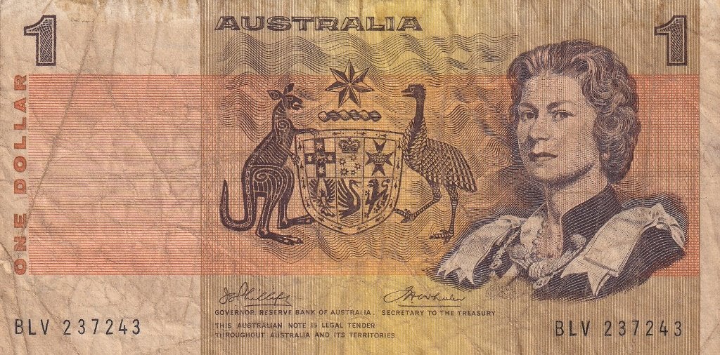 Australië 1 dollar 1974, Verzenden, Los biljet