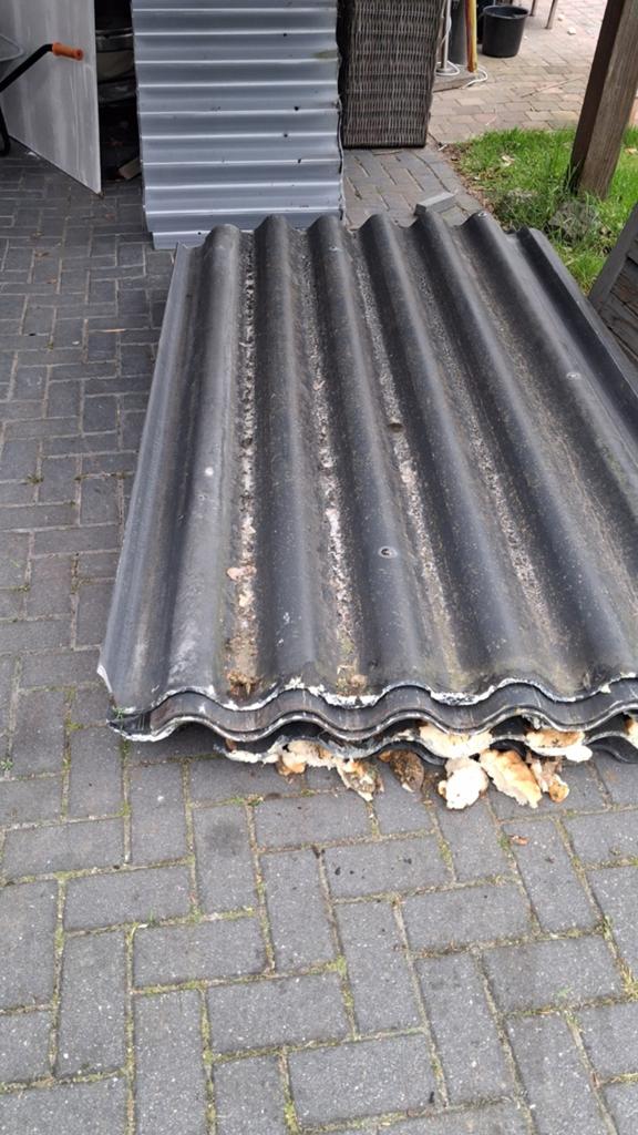 Gratis golfplaten cementvezel geen asbest!!, Ophalen, Overige materialen, Gebruikt, 15 m² of meer