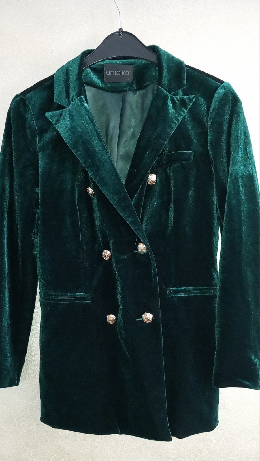 Ambika fluwelen/velvet blazer - donkergroen - maat L, Kleding | Dames, Maat 42/44 (L), Ophalen of Verzenden, Zo goed als nieuw