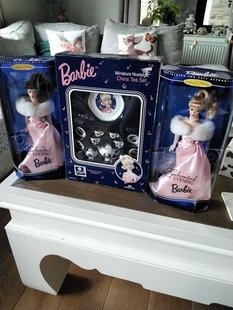 Barbie poppen  enchanted evening en theeservies set, Ophalen of Verzenden, Zo goed als nieuw, Barbie