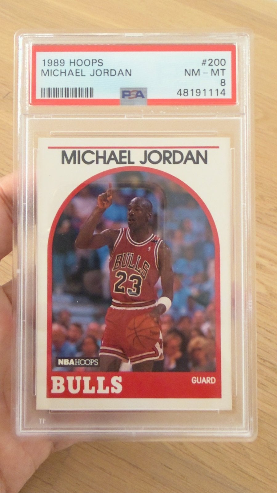 1989 Hoops #200 Michael Jordan, Ophalen of Verzenden, Zo goed als nieuw, Plaatje