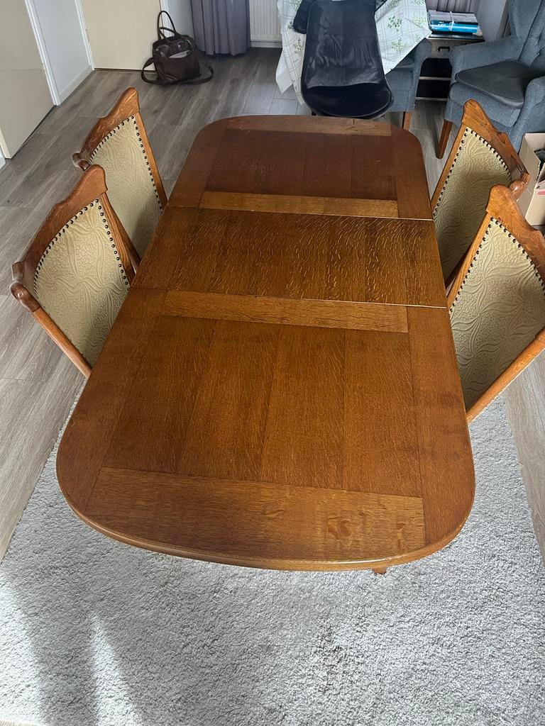 Uitschuifbare eettafel, Huis en Inrichting, Tafels | Eettafels, Gebruikt, 50 tot 100 cm, 150 tot 200 cm, Vijf personen of meer