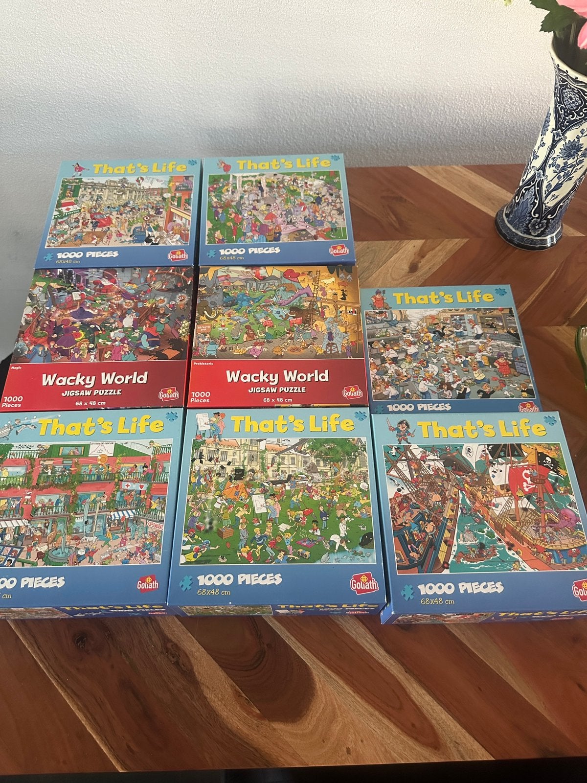 9 puzzels 1000 stukjes | Goliath That’s Life, Ophalen of Verzenden, 500 t/m 1500 stukjes, Zo goed als nieuw