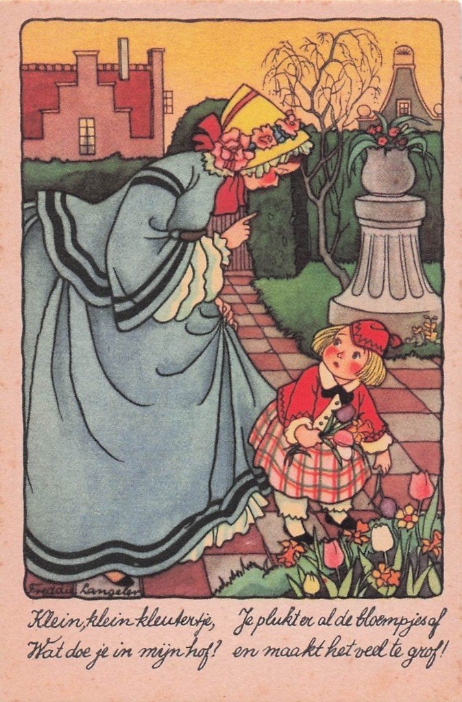 Freddie Langeler - Klein klein kleuterje (gel. 1950), Verzamelen, Ansichtkaarten | Themakaarten, Ophalen of Verzenden, 1940 tot 1960