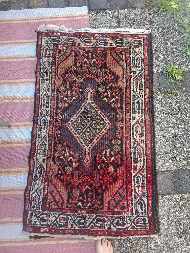 Perzisch Tapijt, Huis en Inrichting, Gebruikt, 100 tot 150 cm, Blauw, Rechthoekig