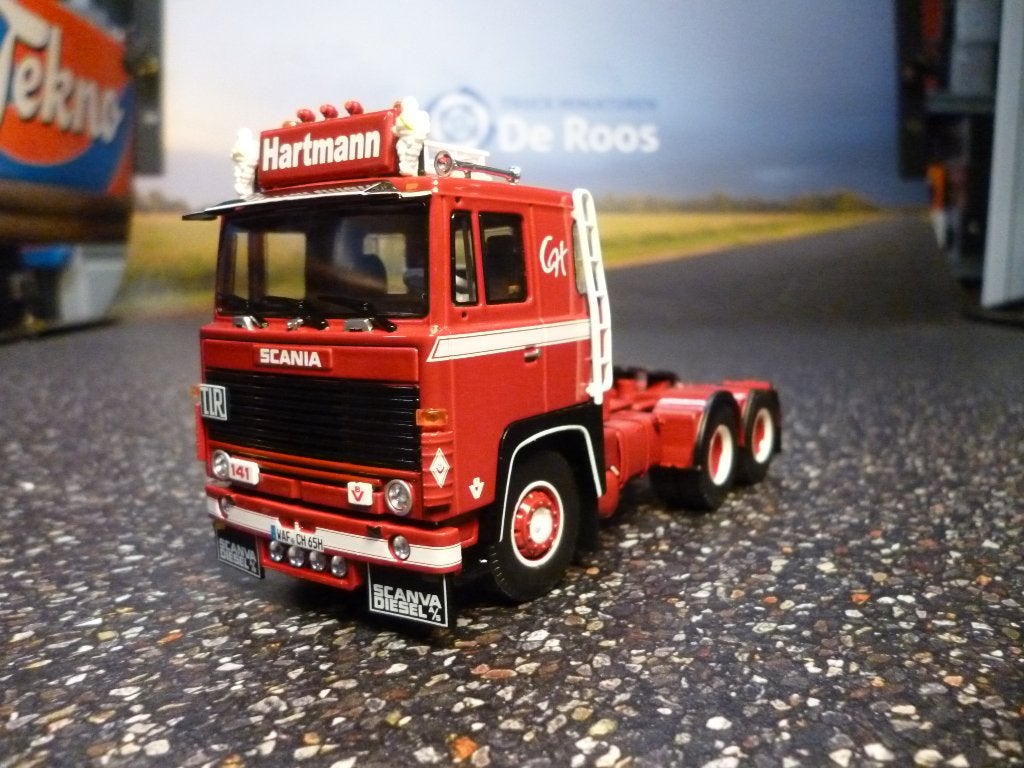 Tekno Scania 141 Hartmann met certificaat, Ophalen of Verzenden, Nieuw, Bus of Vrachtwagen, Tekno