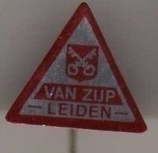Speldje VAN ZIJP LEIDEN LEIDSE SLEUTELS ROOD (A5), Ophalen of Verzenden, Gebruikt, Overige onderwerpen