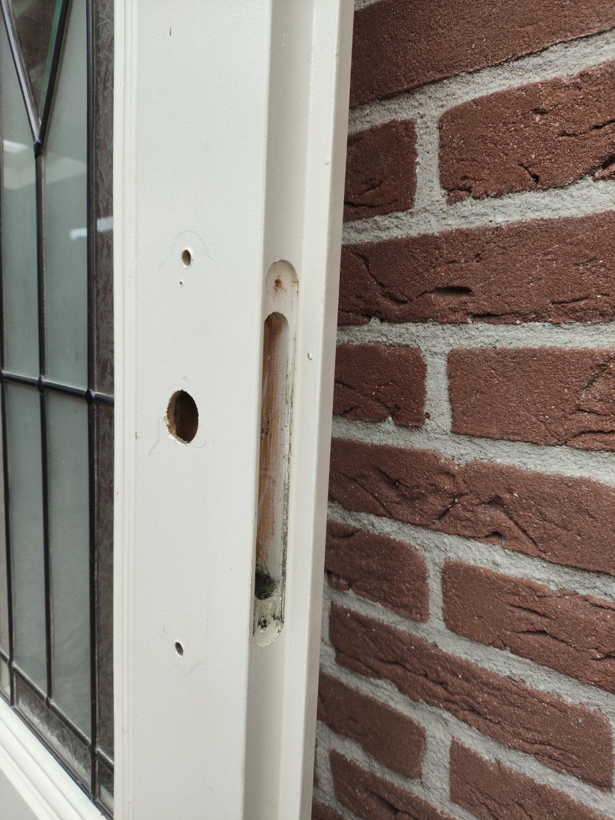Buitendeur met glas-in-lood ramen, Doe-het-zelf en Verbouw, Gebruikt, 80 tot 100 cm, 215 cm of meer, Ophalen of Verzenden