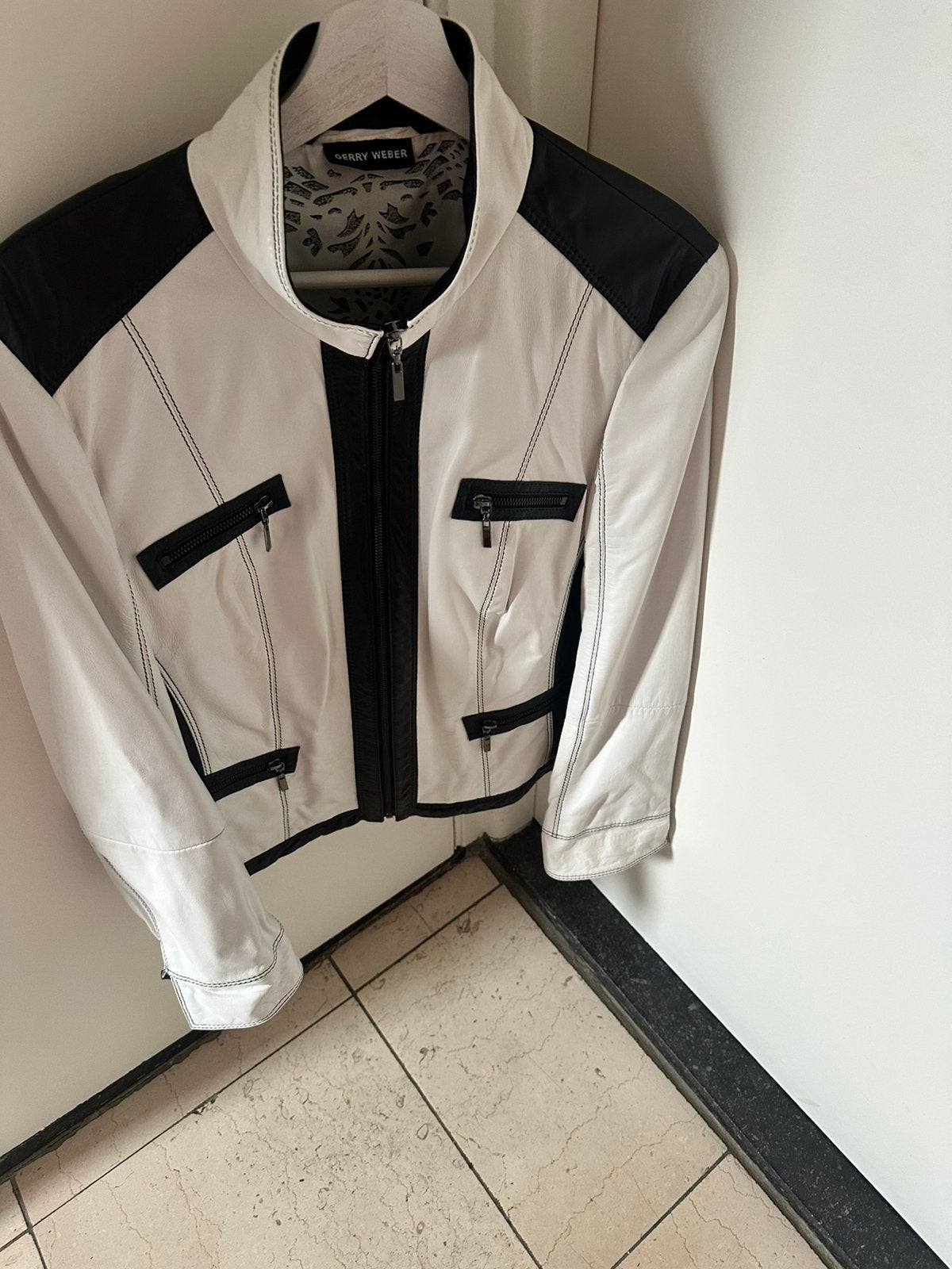 Gerry Weber leren jasje maat 44, Verzenden, Zo goed als nieuw, Maat 42/44 (L), Wit