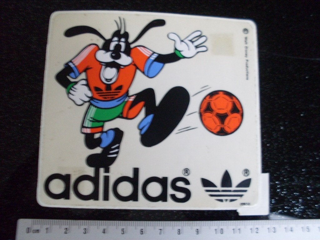 ruit sticker adidas goofy voetbal walt disney, Verzenden, Zo goed als nieuw, Merk