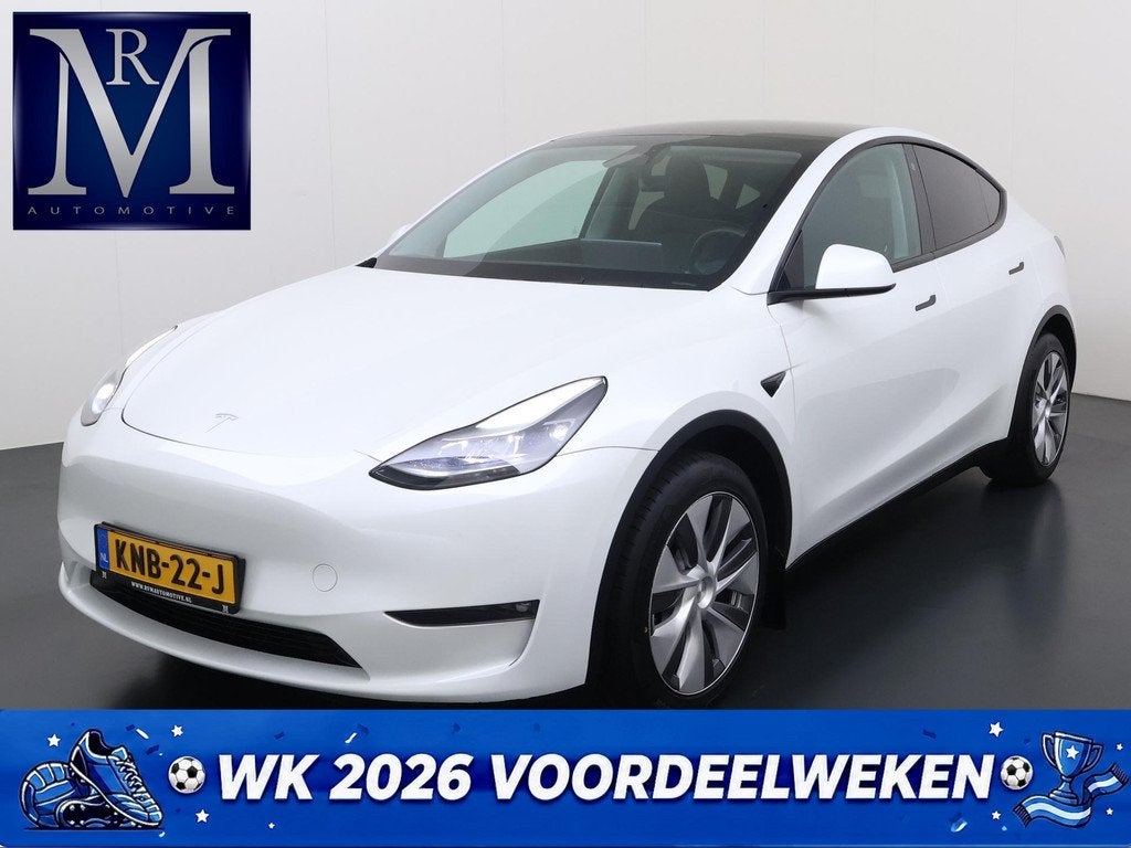 Tesla Model Y Long Range Dual AWD VAN: 39.900,- VOOR: 36.770, Auto's, Tesla, Automaat, Stof, Gebruikt, Wit