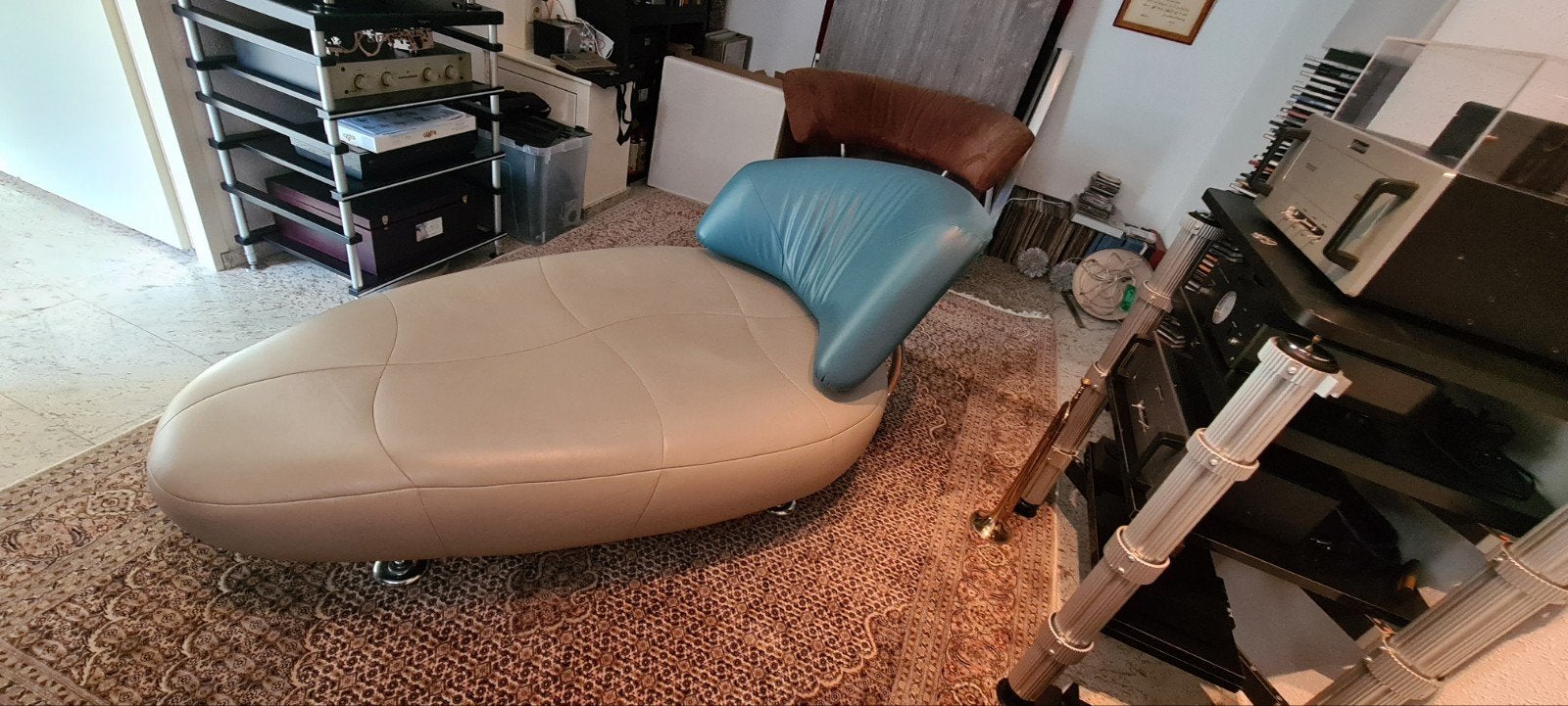 Leolux Kikko Designer stoel , Chais Longue Fauteuil, Huis en Inrichting, Fauteuils, Ophalen, Leer, Zo goed als nieuw, 100 tot 125 cm