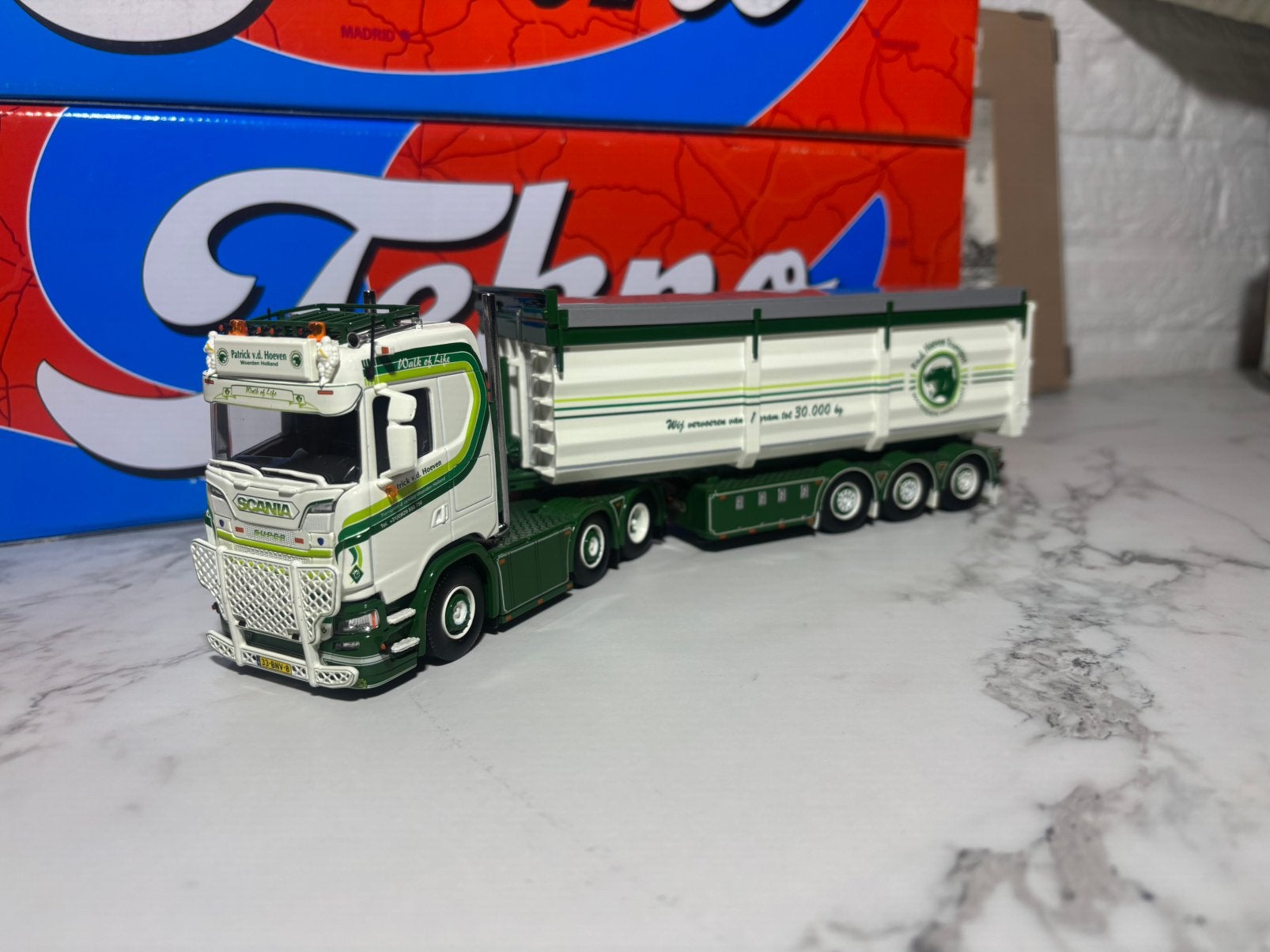 Tekno scania parick vd hoeven met kipper, Ophalen of Verzenden, Zo goed als nieuw, Bus of Vrachtwagen, Tekno