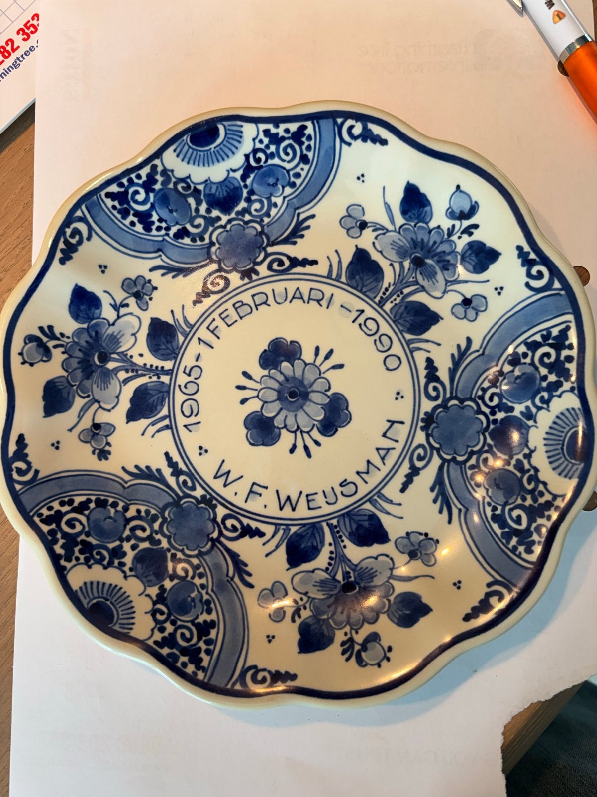 Delfts Blauw Wandbord Koninklijke Porceleyne Fles, Ophalen