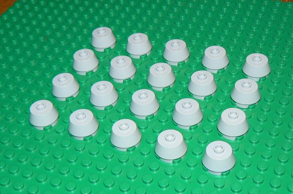 L763 Ronde stenen 2x2 met 1 nop bovenop licht grijs 20 st., Ophalen of Verzenden, Nieuw, Losse stenen, Lego