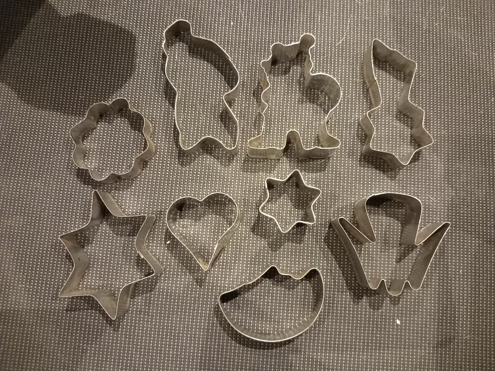 Set van 9 metalen uitsteekvormpjes voor koekjes/fondant, Overige typen, Zilver, Ophalen of Verzenden, Metaal