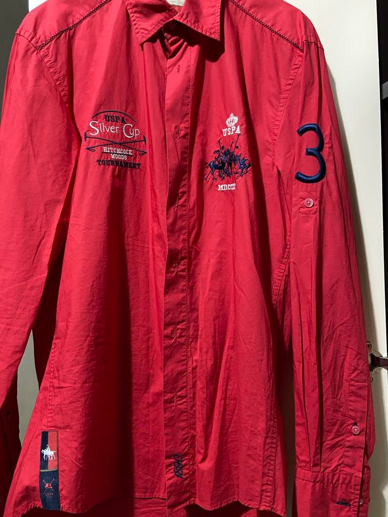 Rood overhemd USPA, Ophalen of Verzenden, Gedragen, Rood, Overige halswijdtes