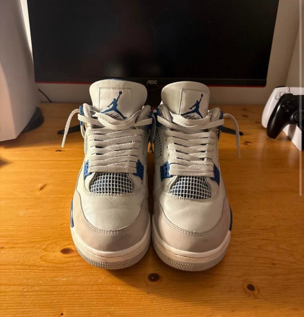 Jordan 4 Military Blue EU maat 46, Kleding | Heren, Schoenen, Blauw, Ophalen of Verzenden, Sneakers of Gympen, Zo goed als nieuw