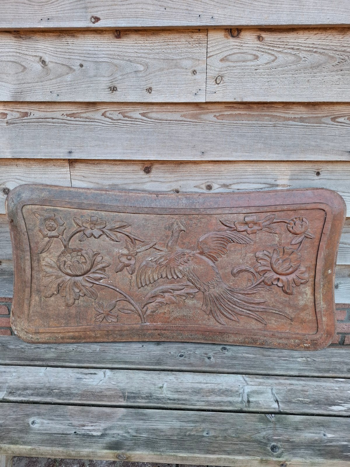 antiek Aziatisch wandpaneel, Ophalen of Verzenden
