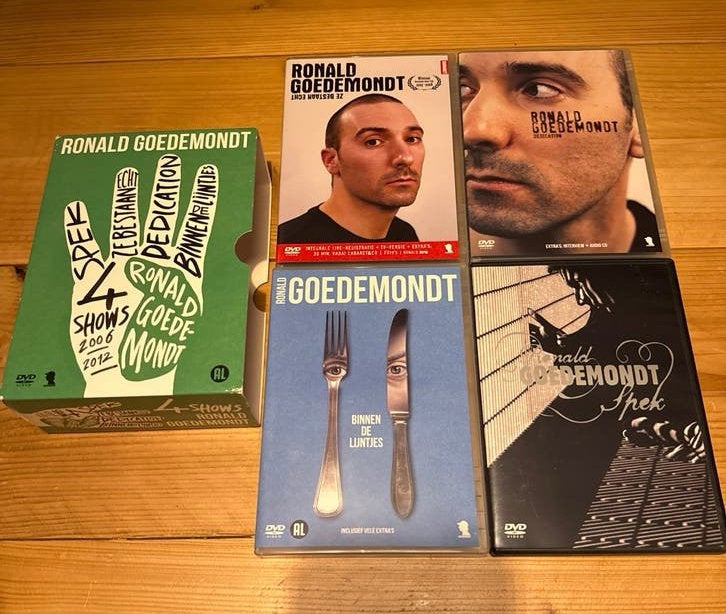 Ronald Goedemondt DVD Collectie - 4 shows, Overige artiesten, Alle leeftijden, Zo goed als nieuw, Verzamelbox of complete uitgave