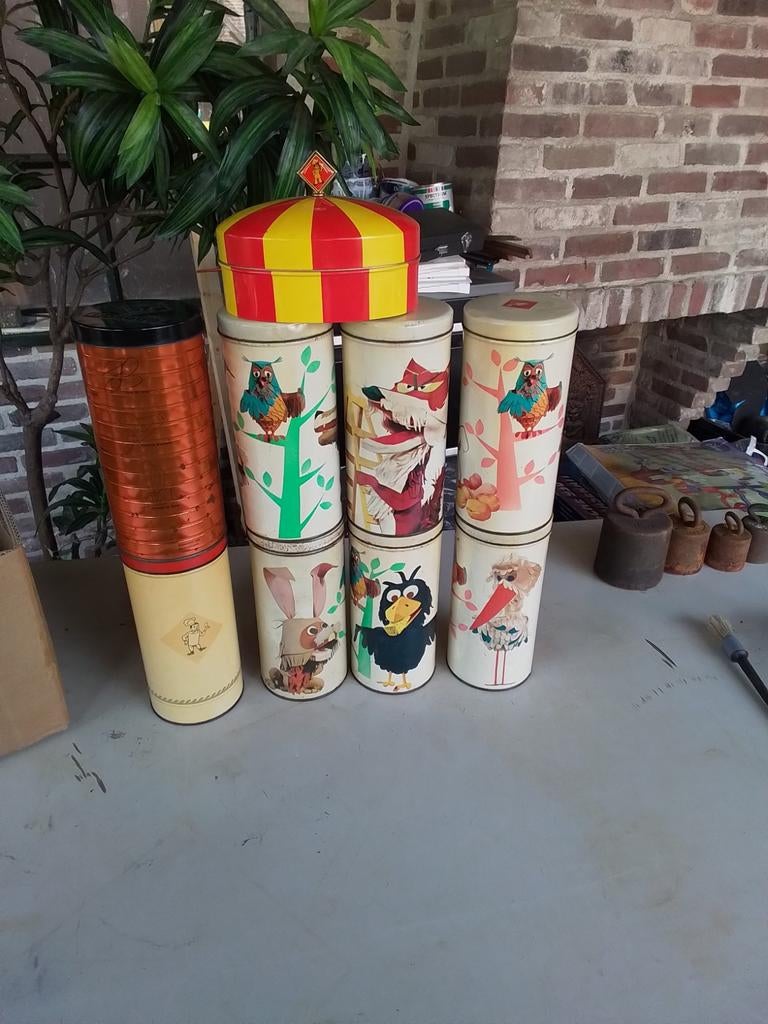 14975)  BOLLETJE BESCHUIT  9 BLIKKEN, Verzamelen, Blikken, Ophalen of Verzenden, Gebruikt, Overige