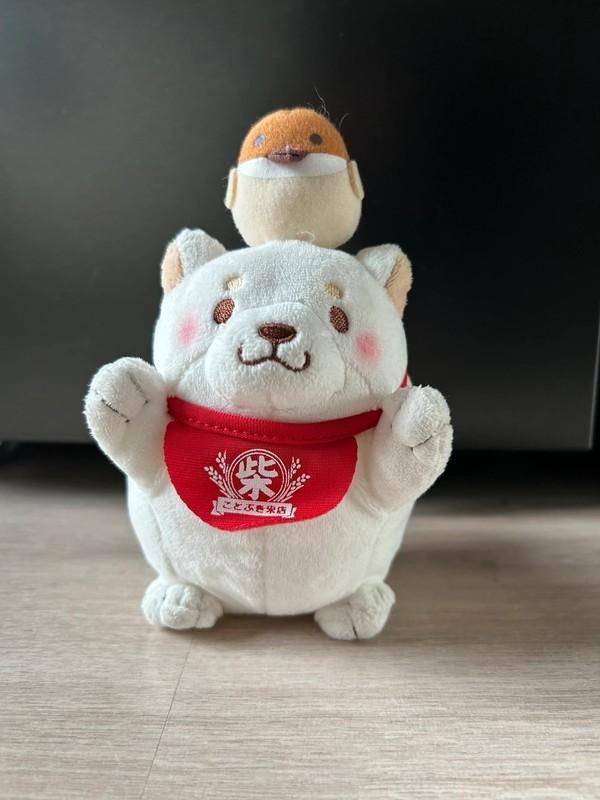 Kawaii Knuffel Hond Met Kat, Ophalen of Verzenden, Zo goed als nieuw, Hond, Middelgroot (20 tot 80 cm)