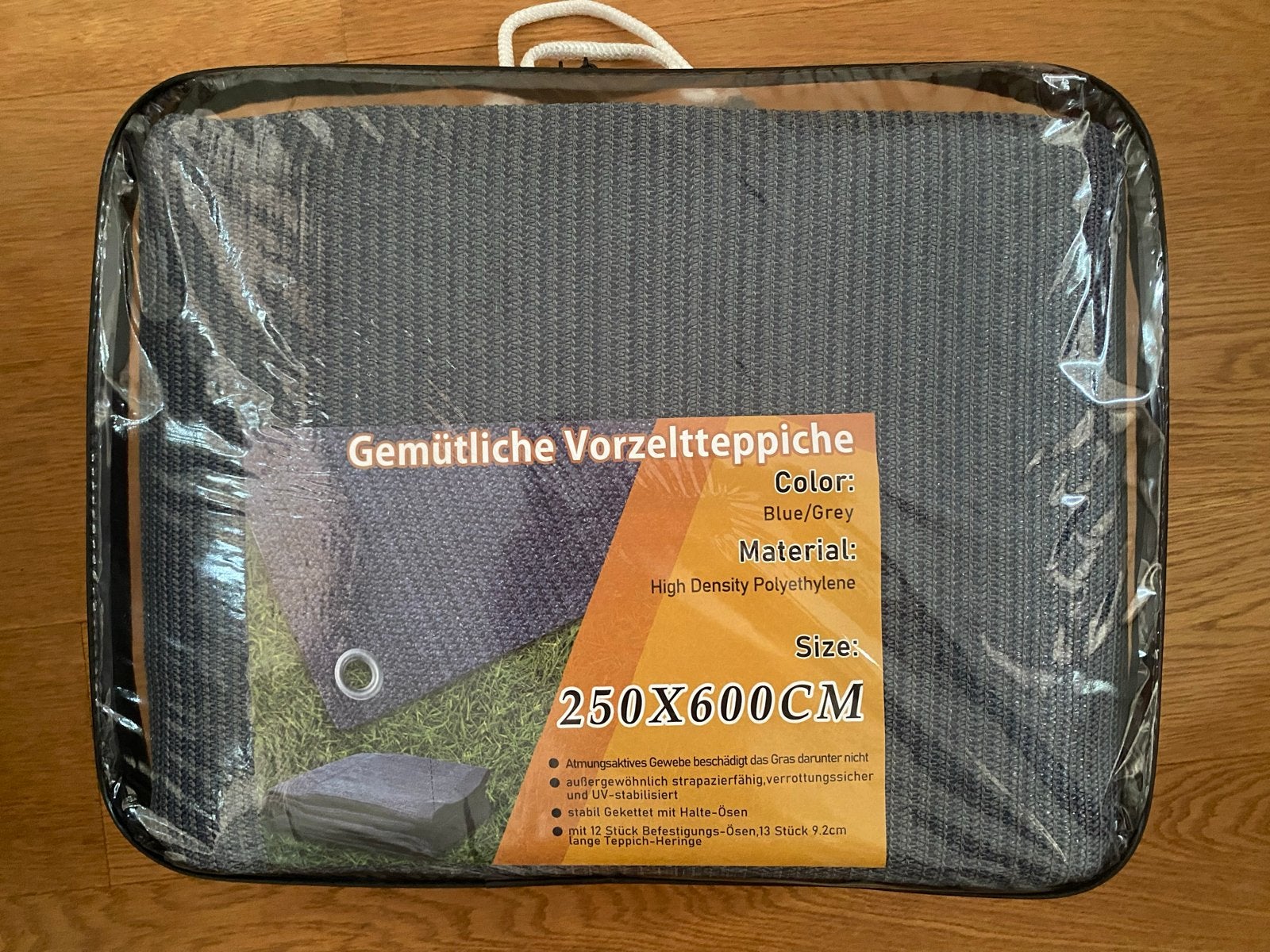 Voortenttapijt - 250x600cm - Blauw/Grijs, Ophalen of Verzenden, Nieuw