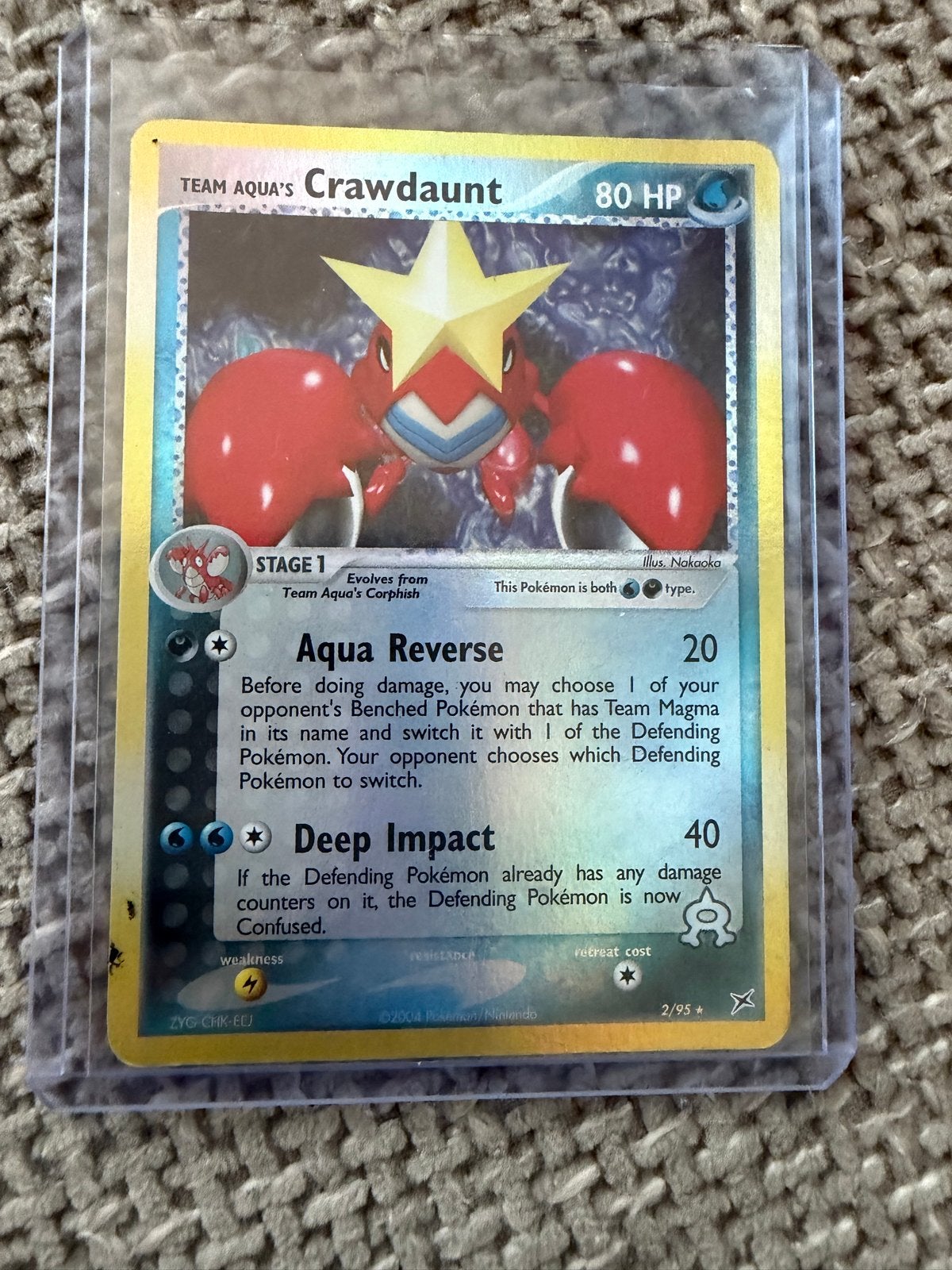 Team Aqua's Crawdaunt 2/95 (EX Team Aqua vs T, Ophalen of Verzenden, Zo goed als nieuw, Losse kaart