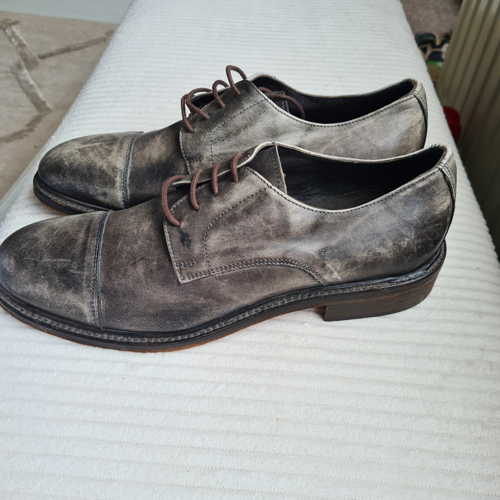 Pratesi Nette Schoenen Maat 42 - Grijs Leer, Overige kleuren, Nieuw, Pratesi, Ophalen of Verzenden