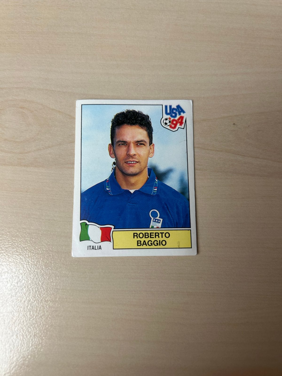 Roberto Baggio Panini USA 94 Sticker - Italië, Ophalen of Verzenden, Gebruikt, Sport