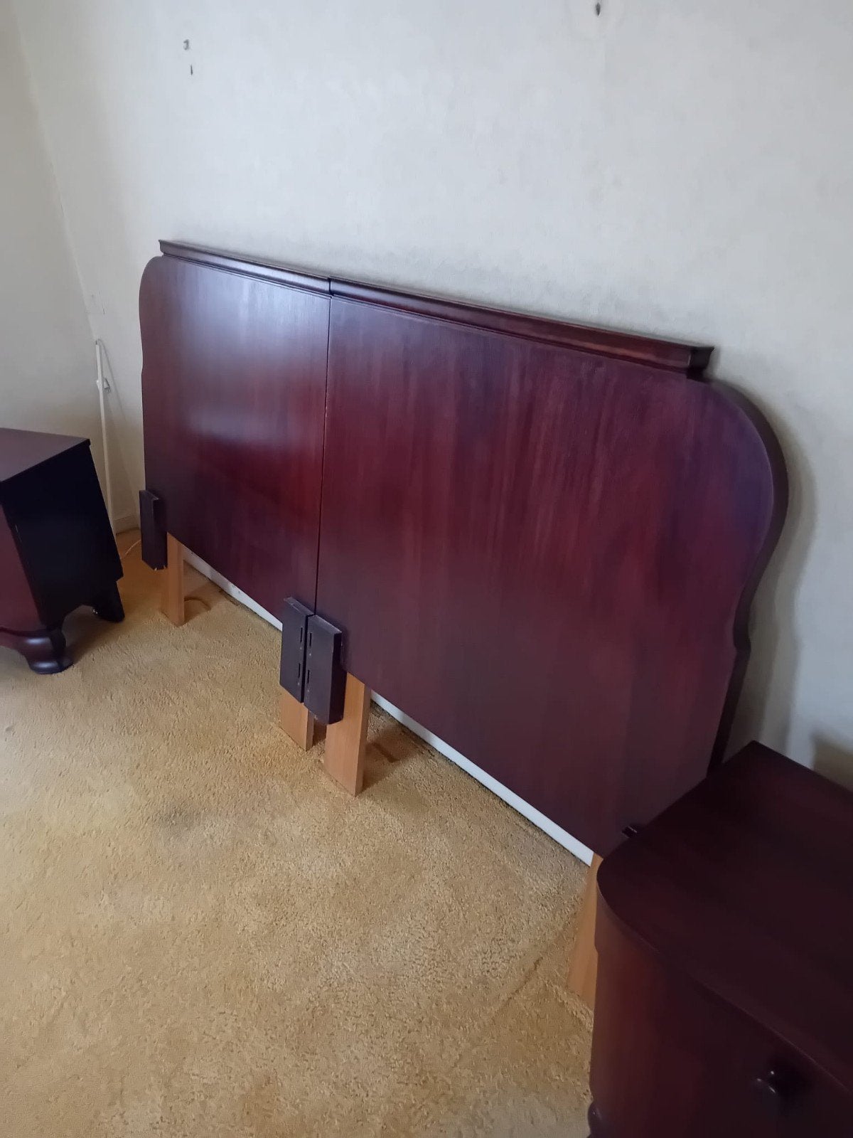Art Deco hoofdbord., Ophalen, Bruin, Tweepersoons, Zo goed als nieuw