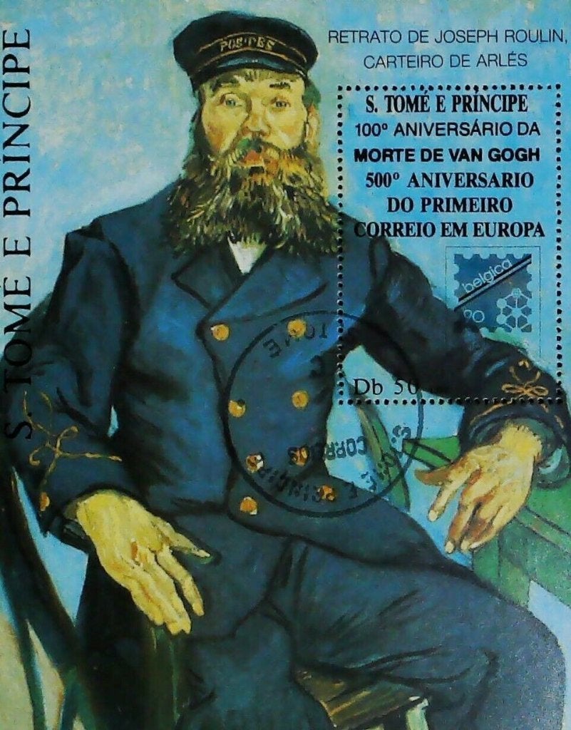 S. Tomé E Principe 1990 V Gogh Postbode Joseph Roulin, Postzegels en Munten, Ophalen, Overige landen, Gestempeld