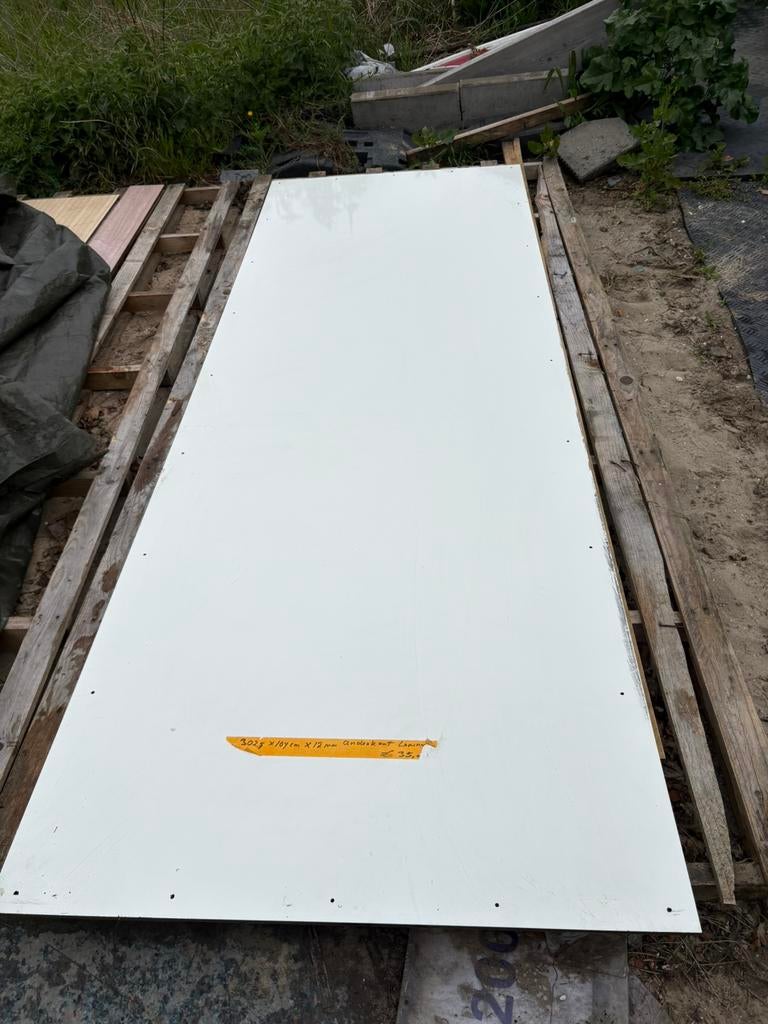 Nieuwe plaat. Trespa HpL  302,5 cm lang / 107 cm breed x12mm, Doe-het-zelf en Verbouw, Ophalen, HPL, Minder dan 20 mm, Trespa HpL