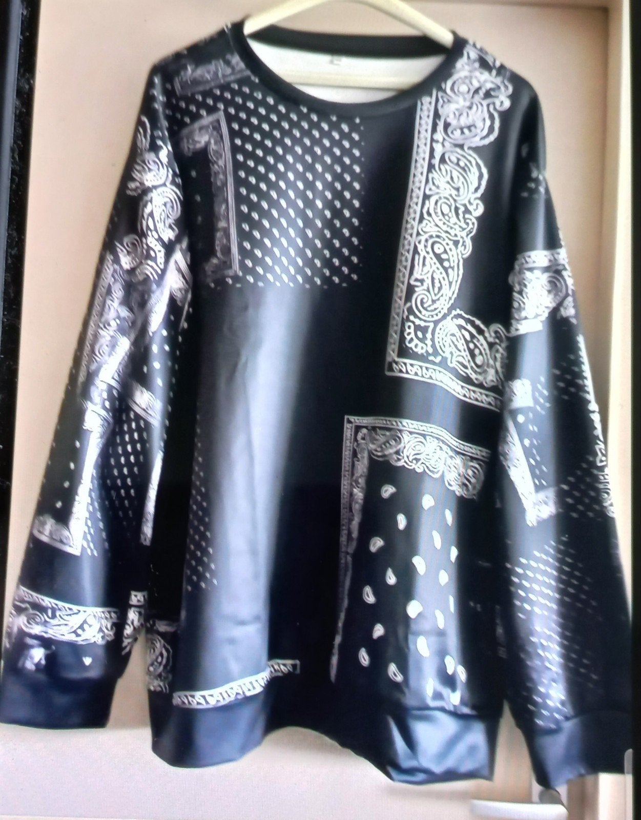 Zwarte Paisley Print Sweatshirt - Maat 4XL, Ophalen of Verzenden, Nieuw, Onbekend