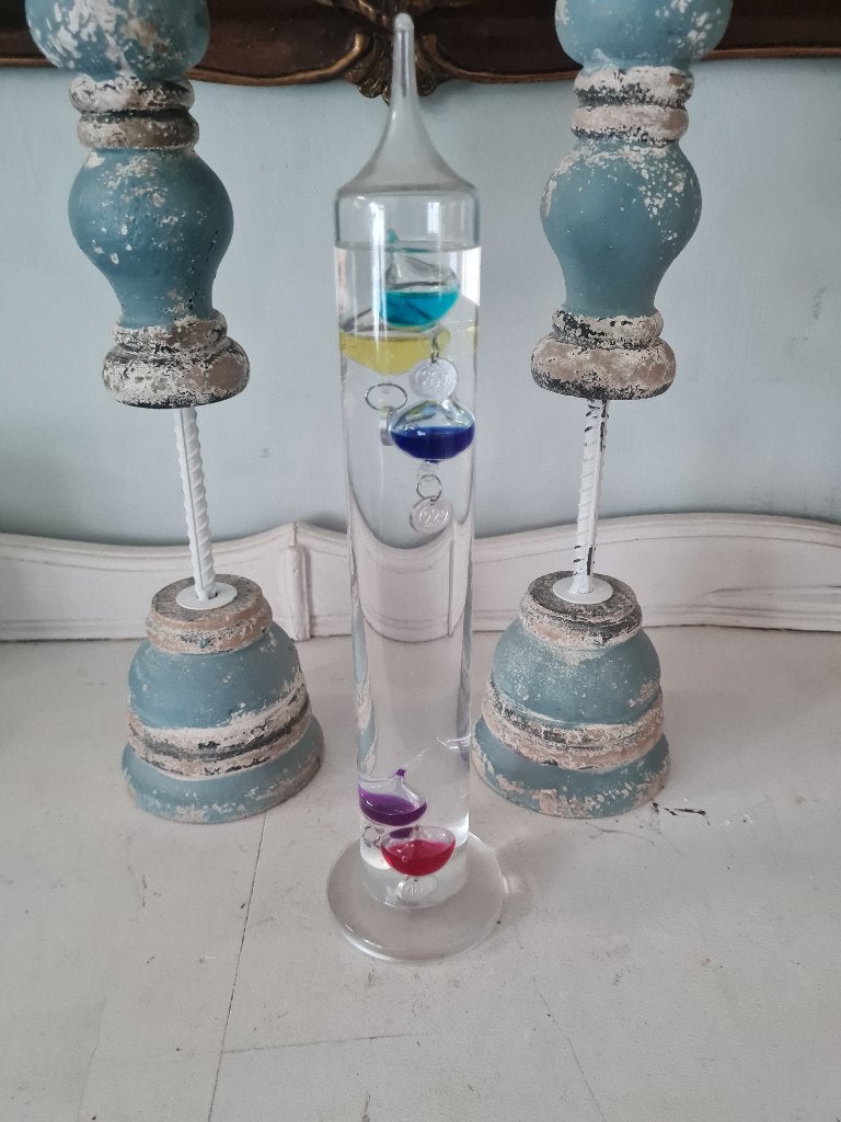 36 cm hoge Galileo thermometer, Huis en Inrichting, Heikant 21 Kaatsheuvel, Binnenthermometer, Belle Vieille Brocante, Glas