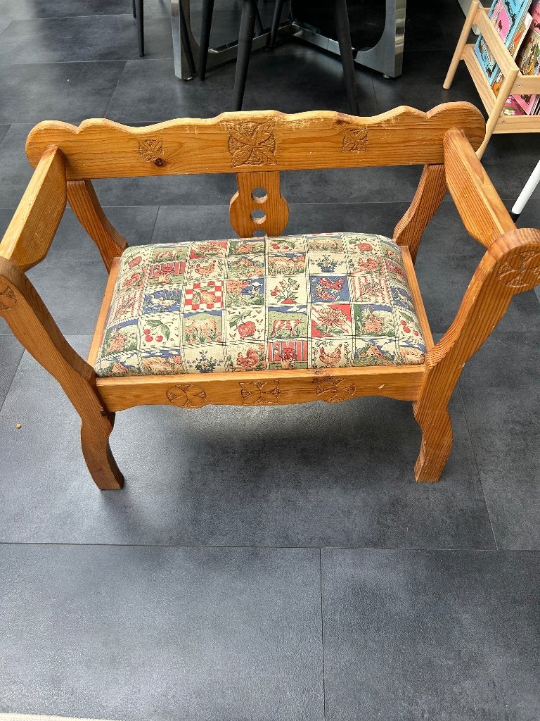 Vintage kinderbankje massief grenen, Ophalen, Gebruikt, Overige typen