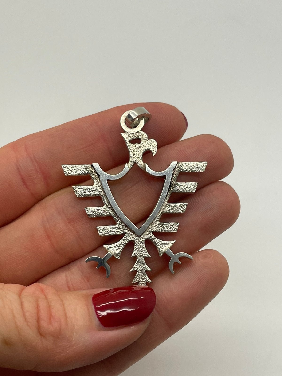 G192 Prachtige zilveren adelaar hanger, Ophalen of Verzenden, Zilver, Hanger
