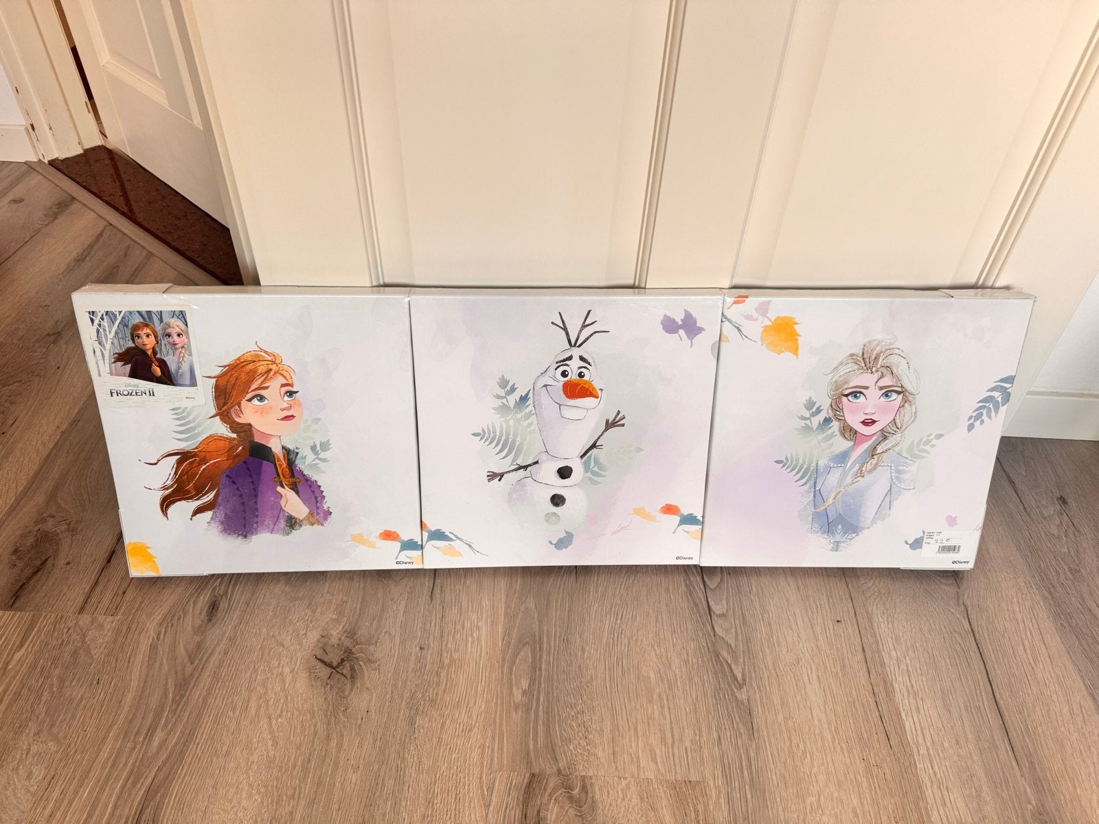 Frozen Disney schilderijen set - Anna, Elsa & Olaf (3x 30x30, Minder dan 50 cm, Nieuw, Ophalen of Verzenden, Schilderij