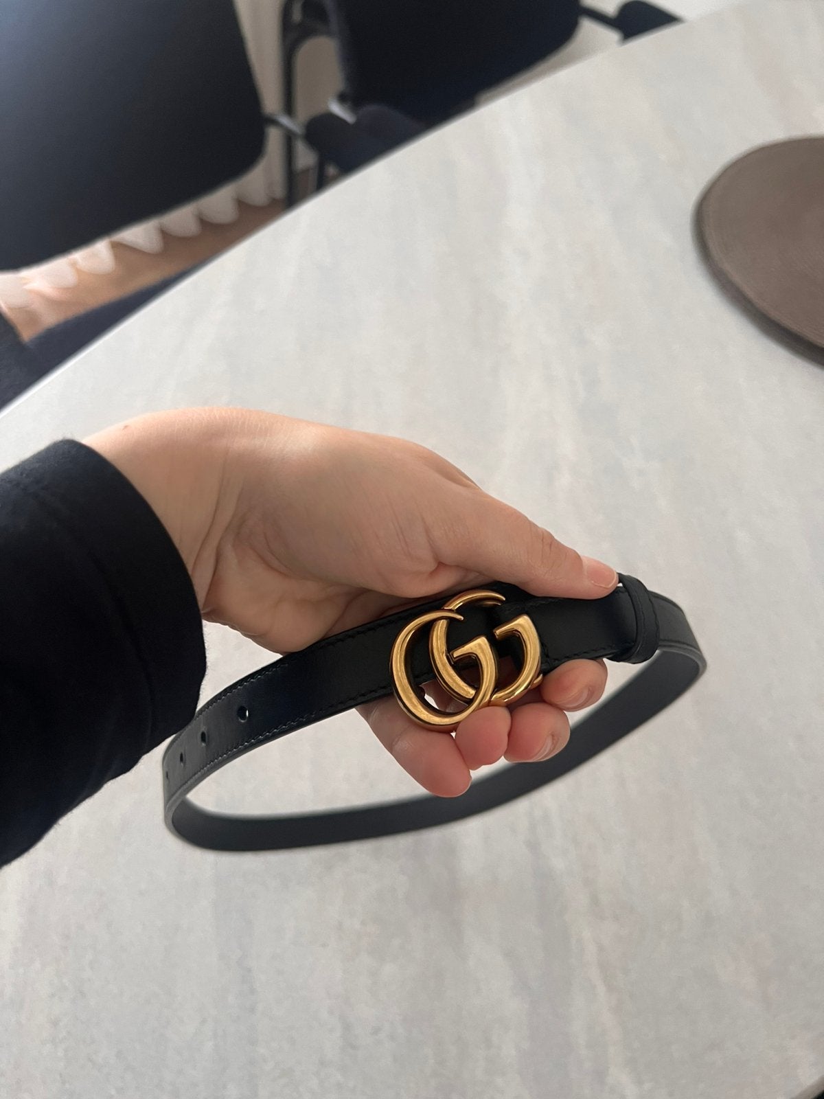 Gucci riem, Ophalen of Verzenden, Zo goed als nieuw, Zwart, 80 tot 90 cm