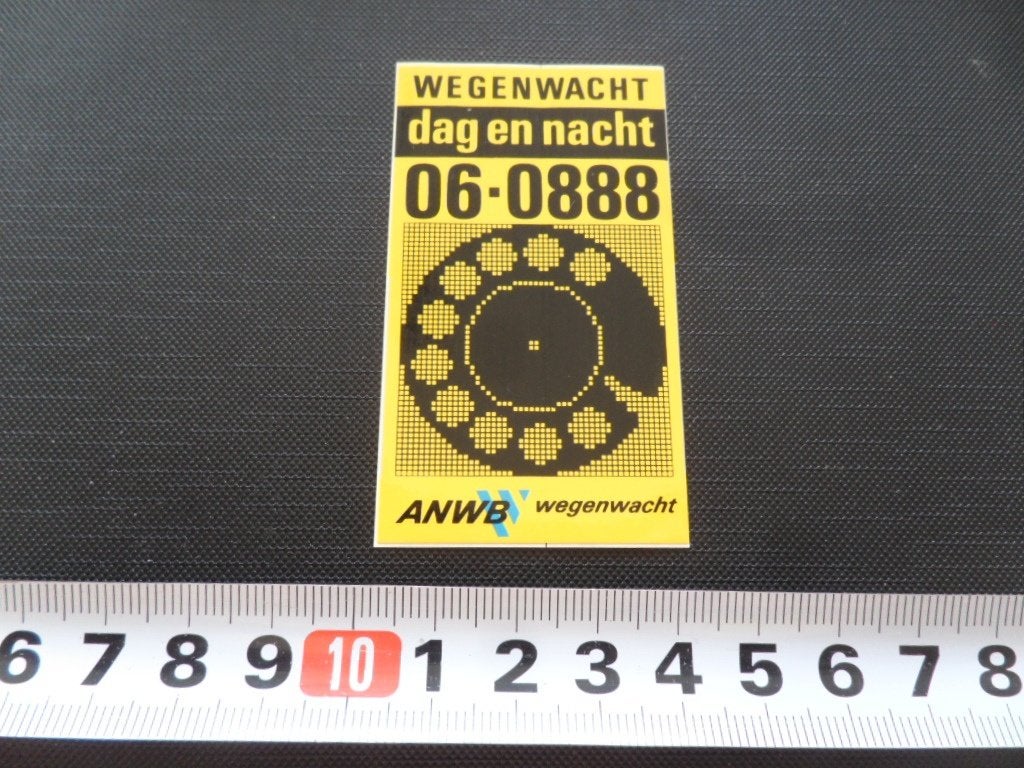 sticker ANWB Wegenwacht dag en nacht 06-0888, Ophalen, Zo goed als nieuw