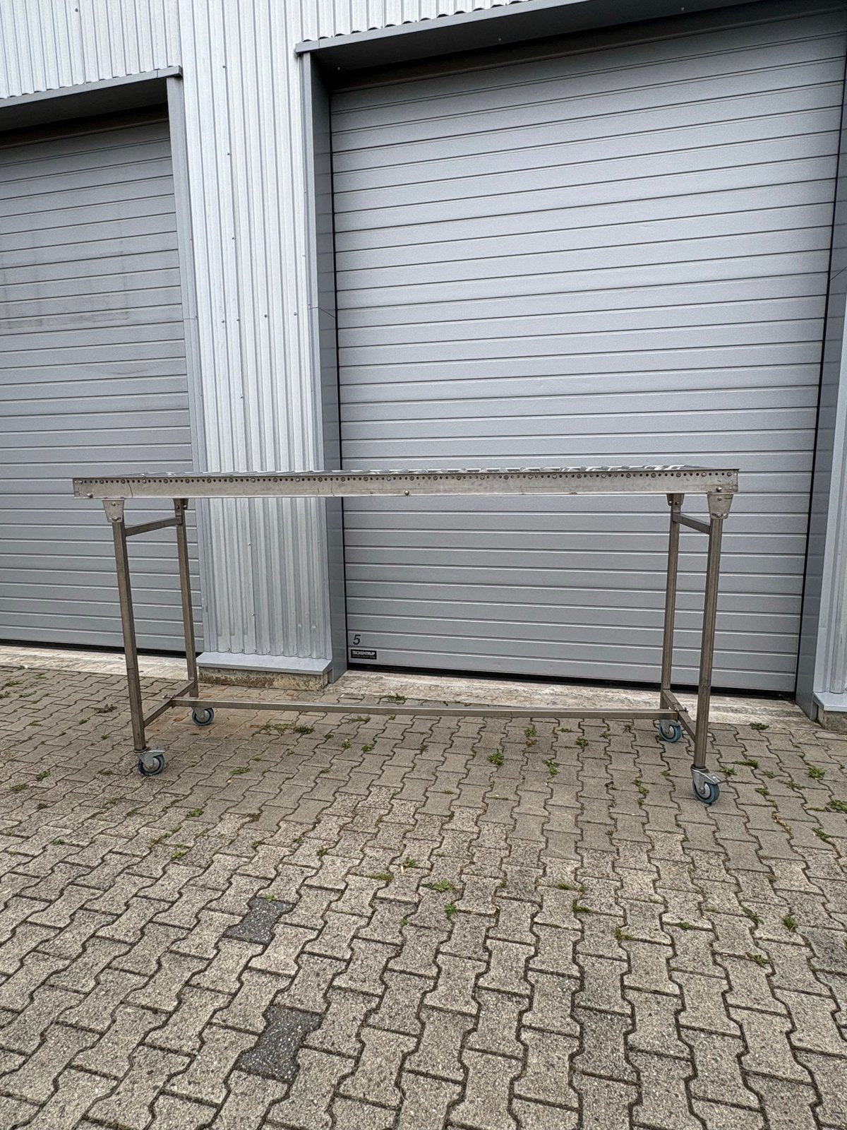 Rollenbaan met 60cm brede rollen, 5cm tussenruimte, Ophalen