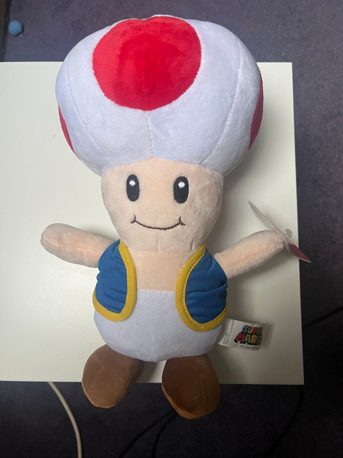Super Mario Toad Knuffel - Nieuw met label, Overige typen, Nieuw, Ophalen of Verzenden, Met label