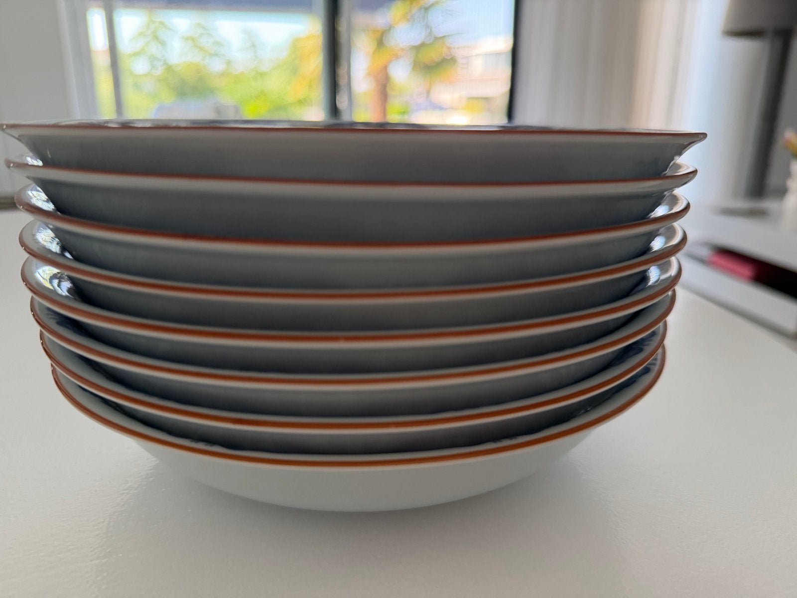8x Rörstrand Ostindia Porselein Blauw Pasta/Soep Borden, Ophalen
